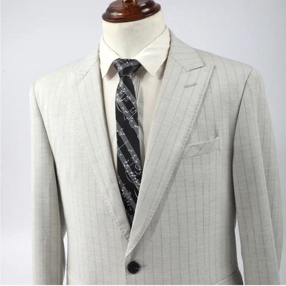 Musical Notes Tie (Black & White / Men or Women) - Picture 5 of 5